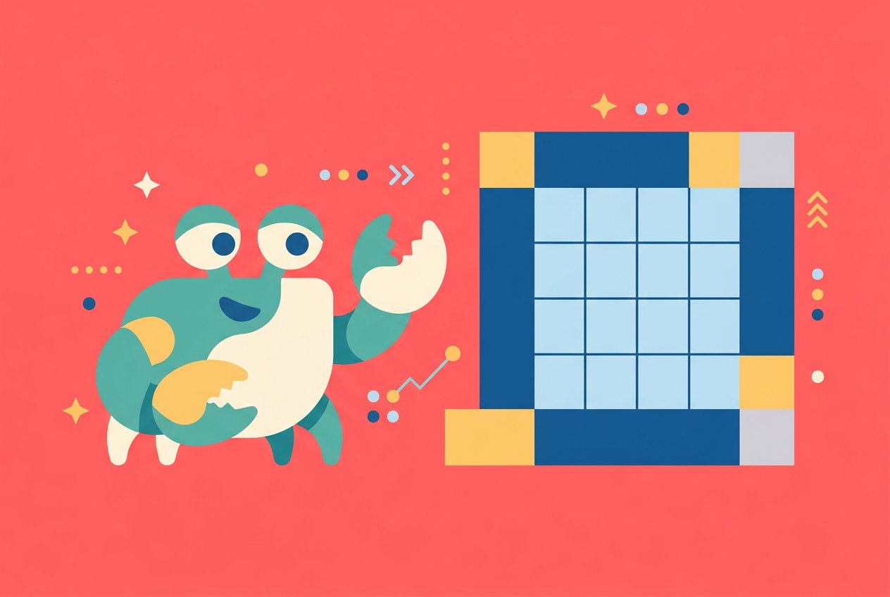 WorkClaw vs Microsoft Copilot comparison illustration — a friendly claw character facing a geometric grid shape on a coral pink background